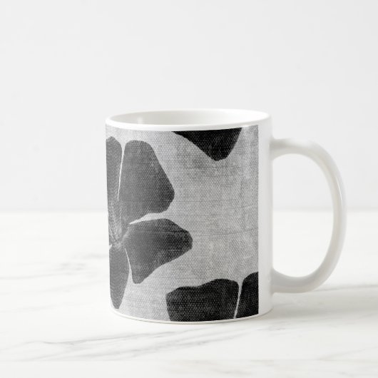 Schwarze Blumen-Muster-Tasse Kaffeetasse (Rechts)