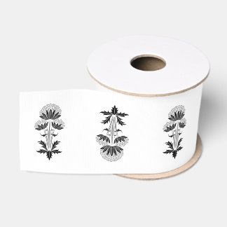 Schwarze Blumen Ripsband
