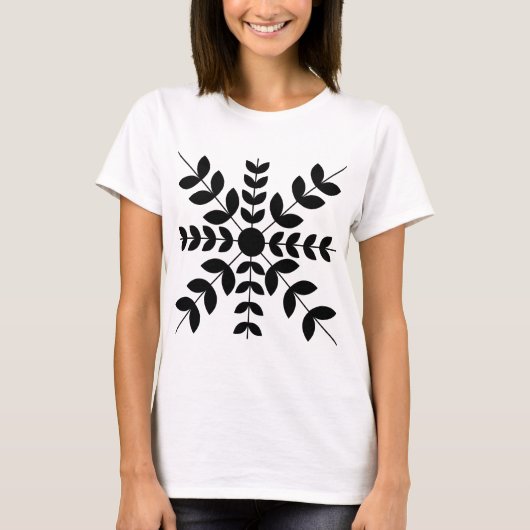 Schwarze Blumen T-Shirt (Vorderseite)