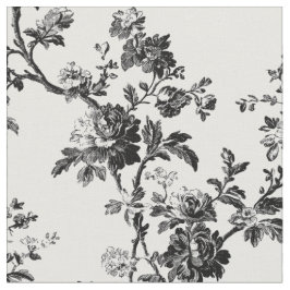 Schwarze Blumen-Toile-Wiederholung Stoff