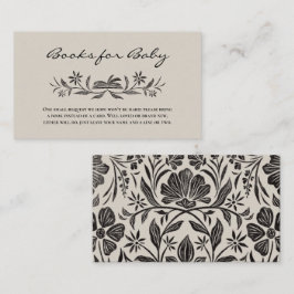 Schwarze Blumenbücher für Beipackkarten Begleitkarte