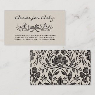 Schwarze Blumenbücher für Beipackkarten Begleitkarte