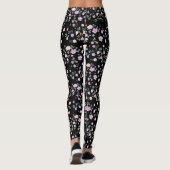 Schwarze Blumenlady Leggings (Rückseite)