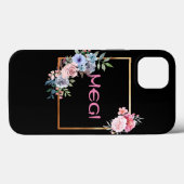 Schwarze Blumenmaske mit Case-Mate-iPhone-Fall Case-Mate iPhone Hülle (Rückseite (Horizontal))