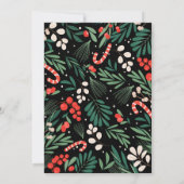 Schwarze Blumenweih-Babydusche Einladung (Rückseite)