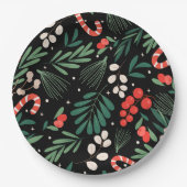 Schwarze Blumenweihe Pappteller (Vorderseite)