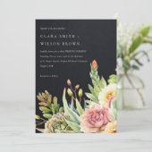 SCHWARZE BLUSH DESERT ERFOLGREICHE CACTI FOLIAGE W EINLADUNG (Stehend Vorderseite)