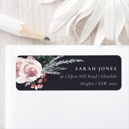 SCHWARZE BLUSH ROSE HOLLY BERRY NEUJÄHRIGE ADRESSE (Insitu)