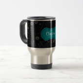 Schwarze Blüte 15 oz. Reisebusch Reisebecher (Vorderseite Links)