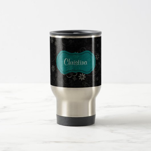 Schwarze Blüte 15 oz. Reisebusch Reisebecher (Mittel)