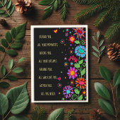 Schwarze Blüte Alles, was Sie brauchen Glückwünsch Karte