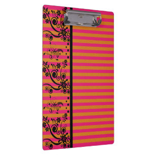 Schwarze Blüte auf rosa - Clip-Board Klemmbrett