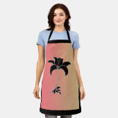 Schwarze Blütenpastel Schürze (Getragen)