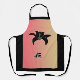 Schwarze Blütenpastel Schürze