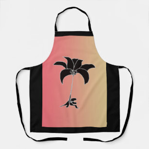 Schwarze Blütenpastel Schürze