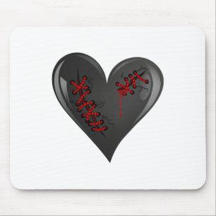 Schwarze Blutung Ausschneiden Offene gebrochene He Mousepad