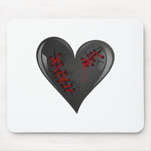 Schwarze Blutung Ausschneiden Offene gebrochene He Mousepad (Vorne)