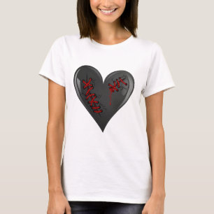 Schwarze Blutung Ausschneiden Offene gebrochene He T-Shirt