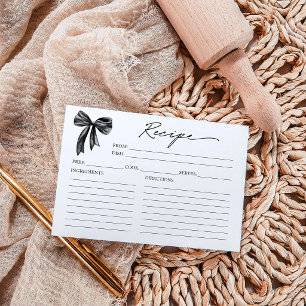 Schwarze Bogen-Brautjungfernparty-Rezeptkarte Einladung