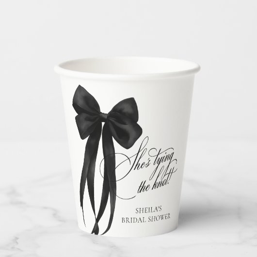 Schwarze Bogen Brautparty-Papierbecher Pappbecher (Vorderseite)