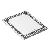 Schwarze Bogen mit schwarzem Zebrastreifen-Muster Notizblock (angewinkelt)