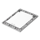 Schwarze Bogen mit schwarzem Zebrastreifen-Muster Notizblock (Rotiert)