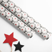 Schwarze Bögen und Herz Geschenkpapier