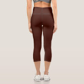 Schwarze Bohne (feste Farbe) Capri Leggings (Rückseite)