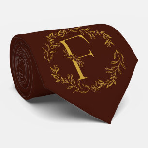 Schwarze Bohnenfarbe Monogrammierte Bräutigam-Begl Krawatte