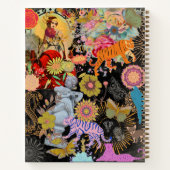 Schwarze Boho-Collage Zigeunerseele Botanisch Blum Notizblock (Rückseite)