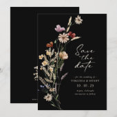 Schwarze Boho Save-The-Date-Karte Save The Date (Vorne/Hinten)