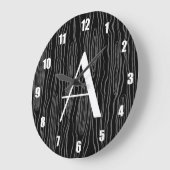 Schwarze bois Imitat des Monogramms Große Wanduhr (Winkel)