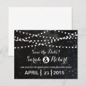 Schwarze Bokeh-Leuchtenreihe Save the Date (Vorne/Hinten)