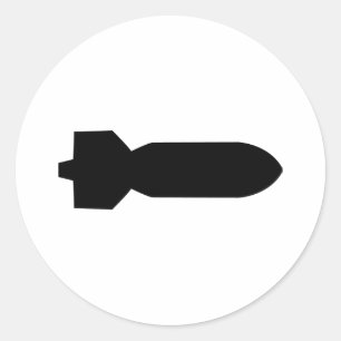 schwarze Bombenikone Runder Aufkleber