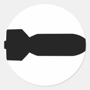 schwarze Bombenikone Runder Aufkleber