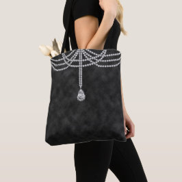 SCHWARZE BOMBRE MIT DIAMOND SEHEN KETTEN STONEN BE TASCHE