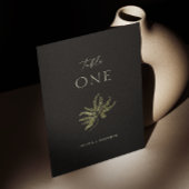 Schwarze Botanische Hochzeit | Minimalistische Grü Tischnummer