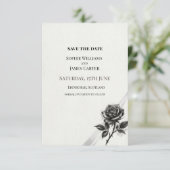 Schwarze botanische Hochzeit Save The Date (Stehend Vorderseite)