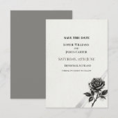 Schwarze botanische Hochzeit Save The Date (Vorne/Hinten)