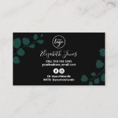 Schwarze Botanische Kerze und Sojammele Visitenkarte (Rückseite)