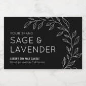 Schwarze, botanische Vegetation Lebensmitteletikett (Einzelnes Label)