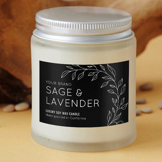 Schwarze, botanische Vegetation Lebensmitteletikett