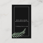 Schwarze botanische Visitenkarten Visitenkarte (Rückseite)