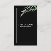 Schwarze botanische Visitenkarten Visitenkarte (Vorderseite)