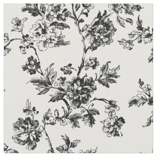 Schwarze botanische Wein-Toile Stoff (Nahaufnahme)