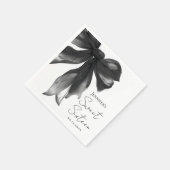 Schwarze Bow Coquette Schrift Süße 16 Party Serviette (Ecke)