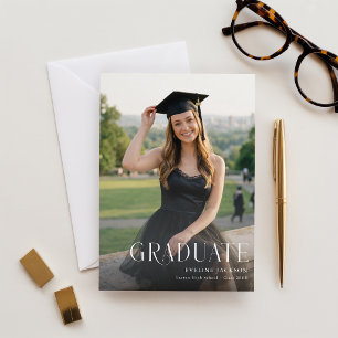 Schwarze Bow Grad Party Foto Abschluss Einladung Postkarte