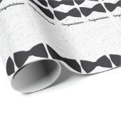 Schwarze Bow Krawatte auf Weiß mit veränderlichem Geschenkpapier (Rolleneckpunkt)