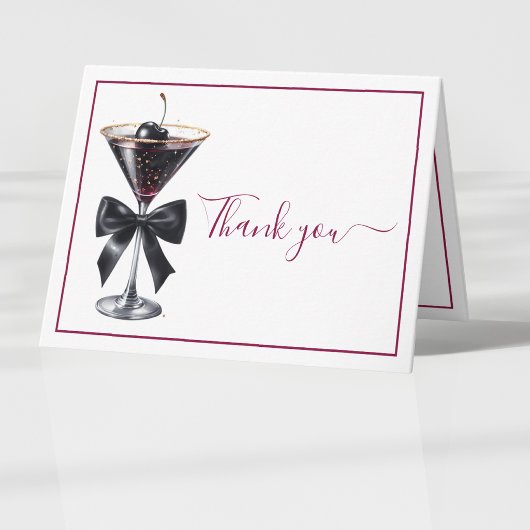 Schwarze Bowle Kirsch Cocktail Martini Dankeskarte