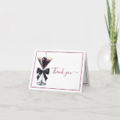 Schwarze Bowle Kirsch Cocktail Martini Dankeskarte (Vorderseite)